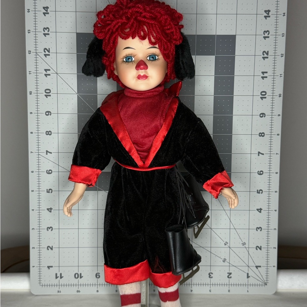 Precious Moments Red and Black Clown Doll with Accessories